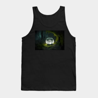 Exotic soft glow lamp in thick green forest Tank Top